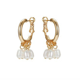 Cass Freshwater Pearl Earrings Gold